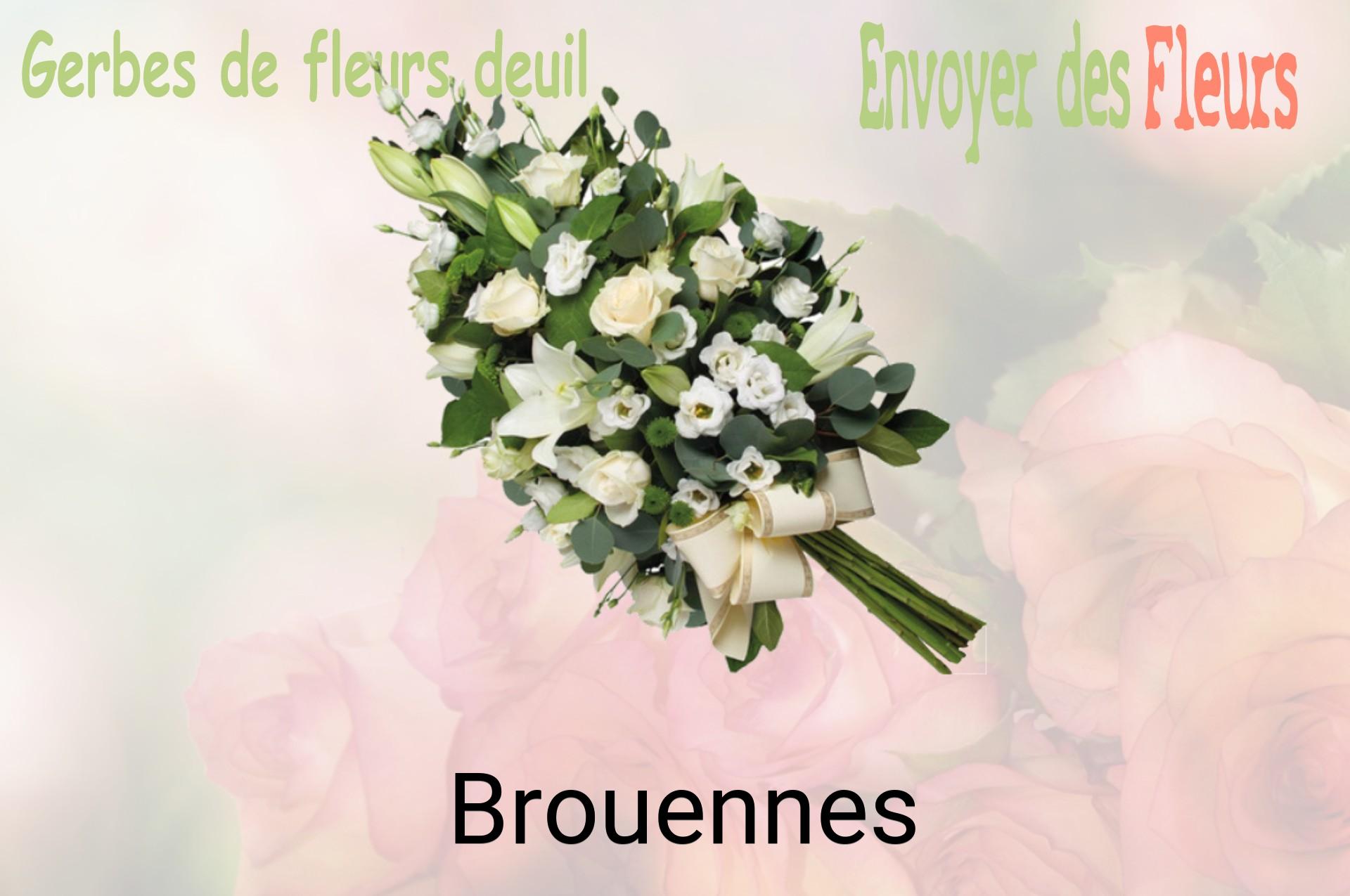 Gerbe de fleurs de deuil livrée à Brouennes
